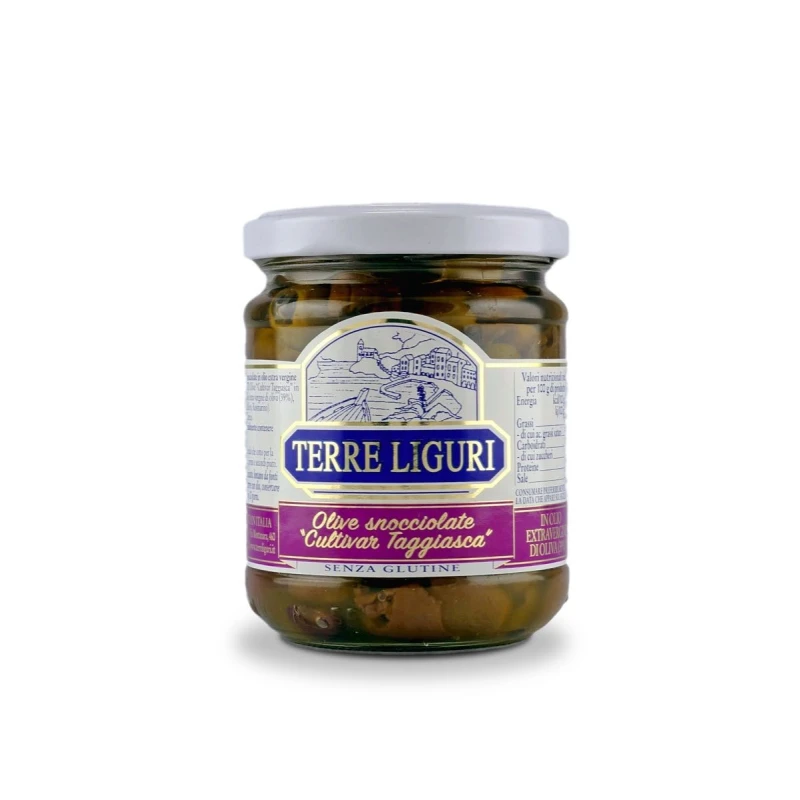 Entkernte Oliven nach ligurischer Art in nativem Oliven Öl extra - 180 g