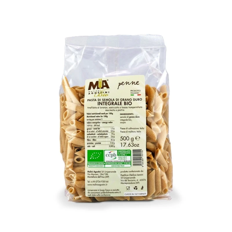 Organic Penne - Wholemeal Durum Wheat Pasta ? Fattoria Scalabrini